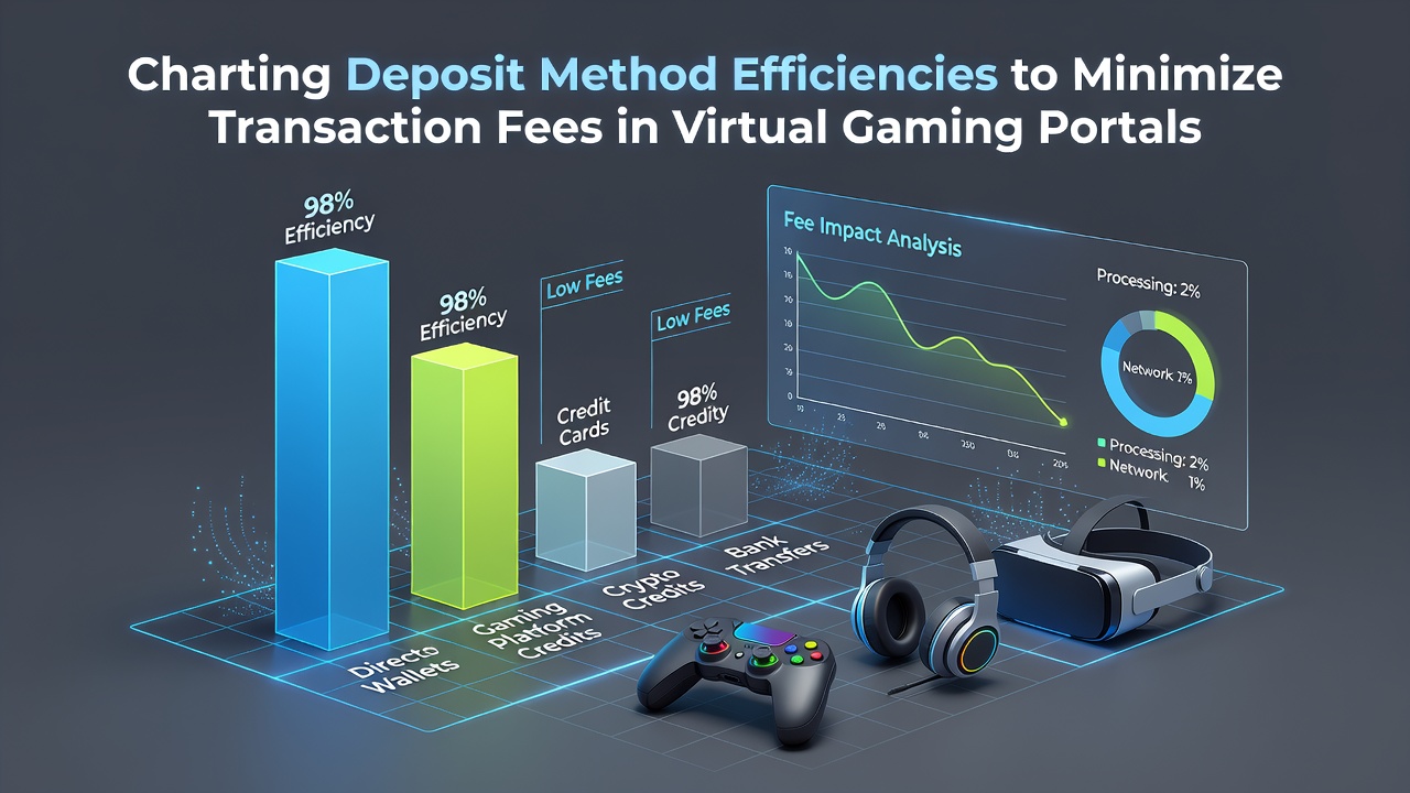 Comparison chart of deposit method fees and processing times across virtual gaming portals