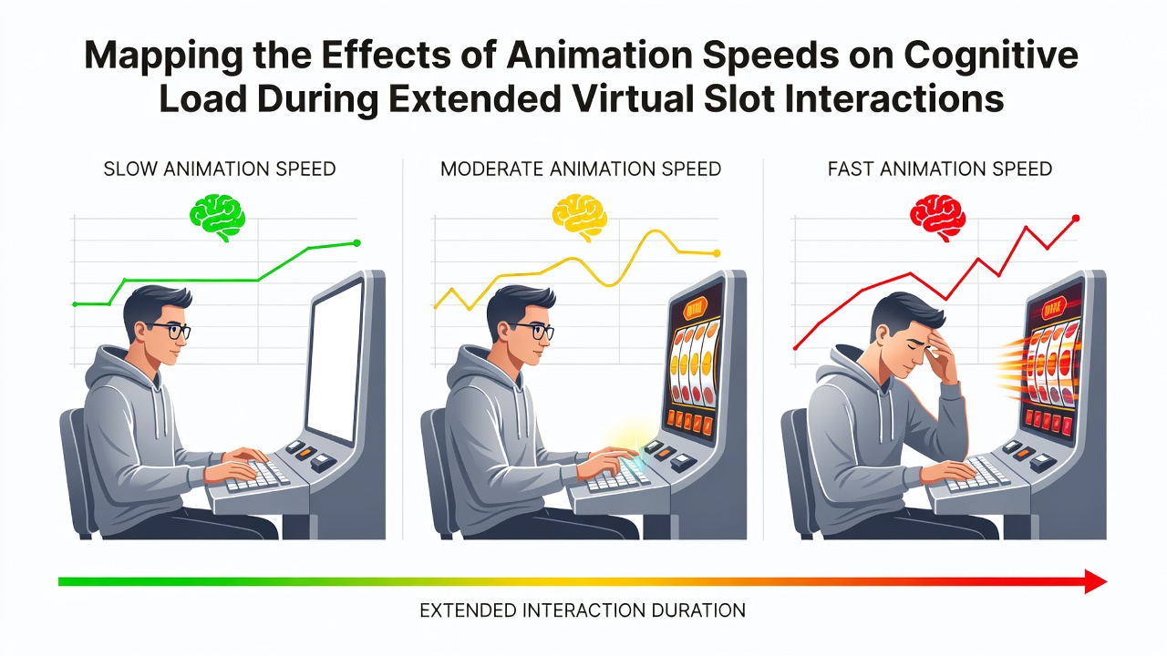 Diagram showing various animation speed settings in virtual slot interfaces and their measured impact on player attention metrics