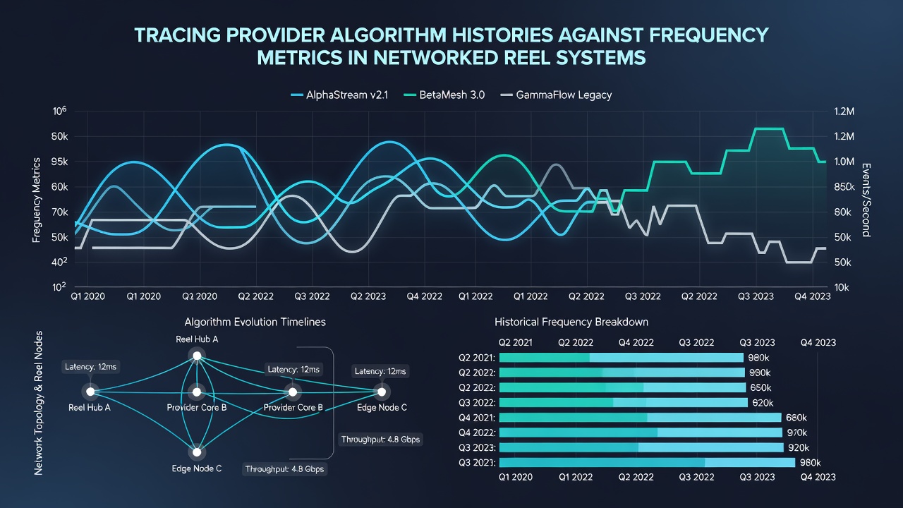 Frequency metric graphs comparing provider algorithm histories in reel systems