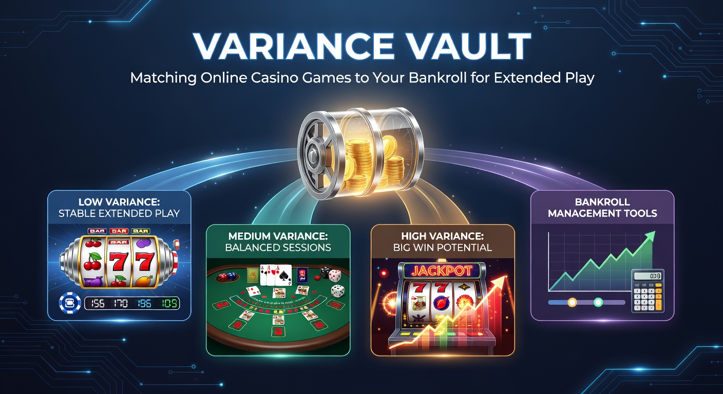 Chart comparing bankroll depletion rates across low, medium, and high variance casino games over 100 simulated sessions